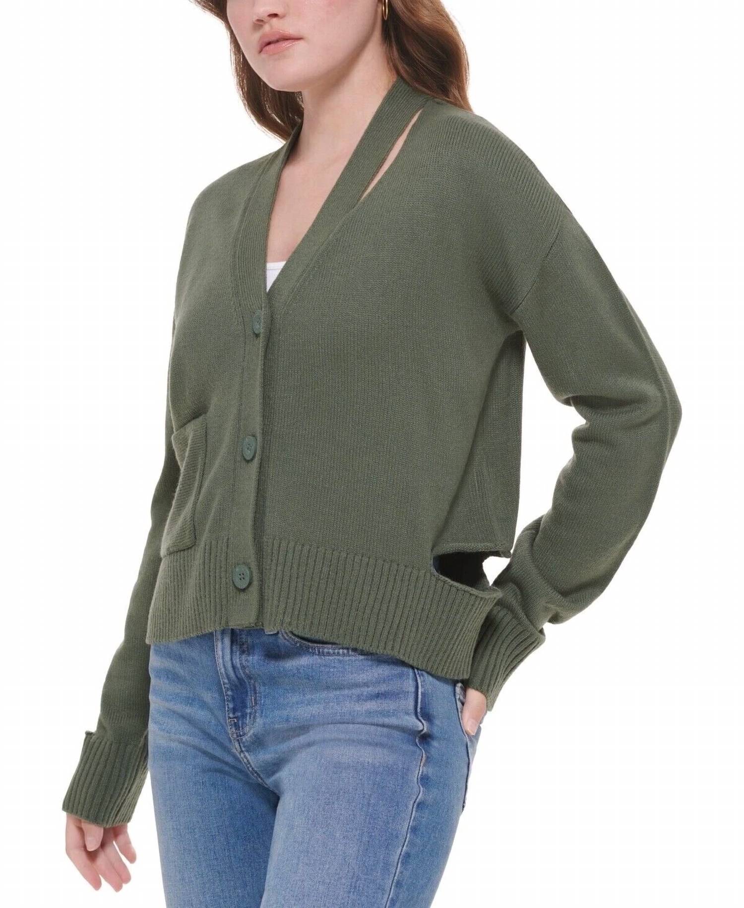 Calvin Klein - Cutout V Neck Cardigan