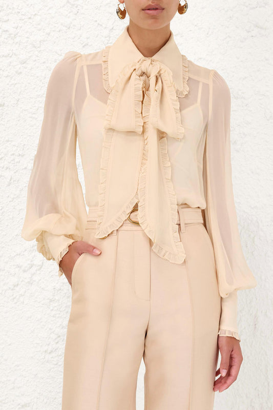 Zimmermann - Georgette Bow Shirt With Matching Camisole