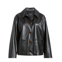 Rails - Haisley Faux Leather Button-down Shirt Jacket