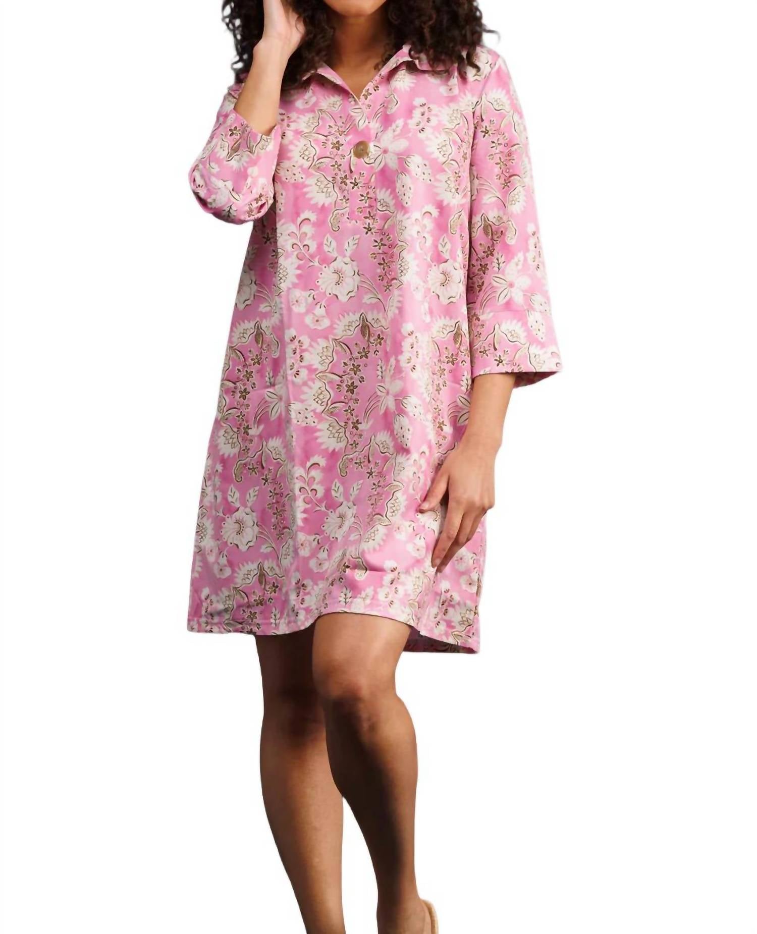 SMITH & QUINN Sophia Tunic Dress in petunia patisserie - women's dress - detail view