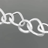 Something Silver - Women's Puffy Oval And Round Link Bracelet