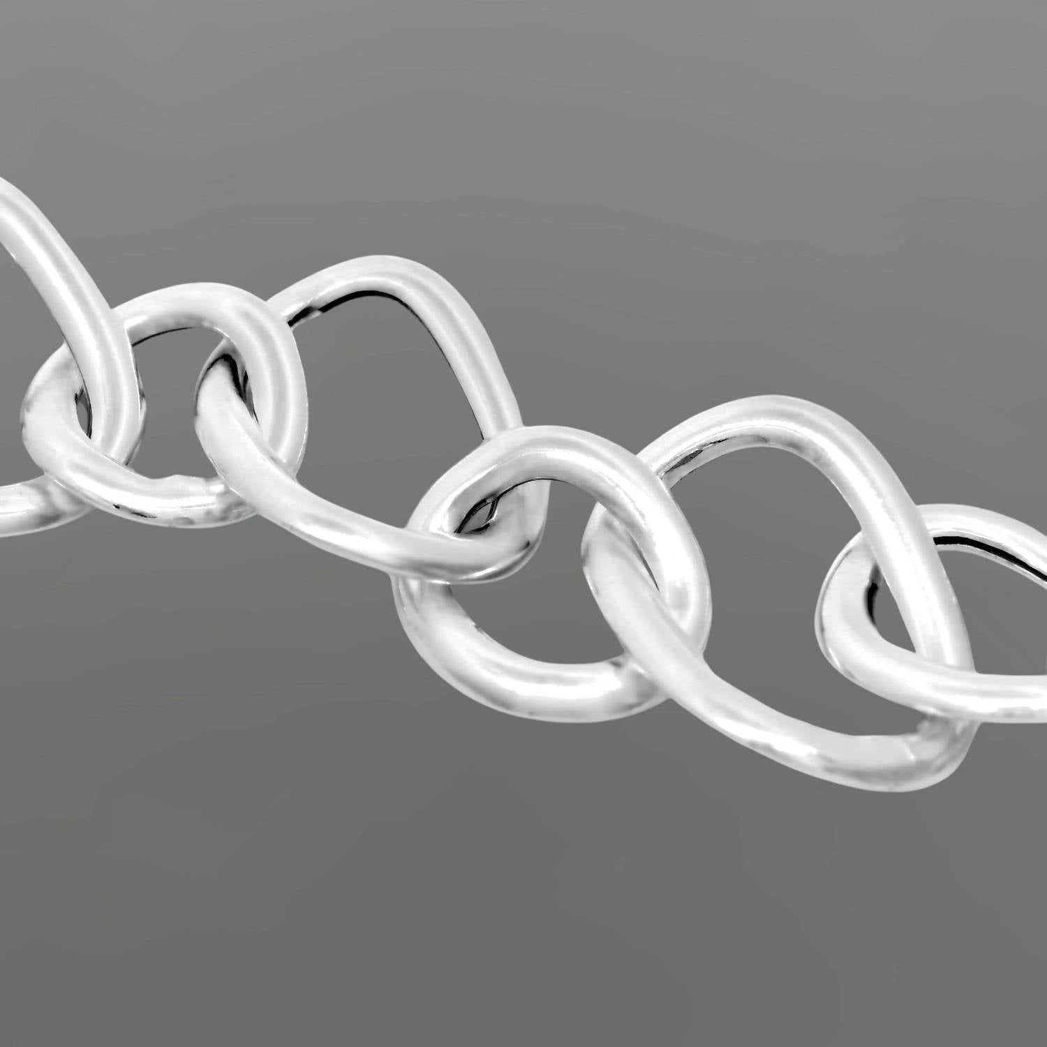 Something Silver - Women's Puffy Oval And Round Link Bracelet