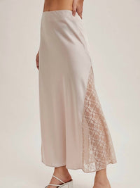BluIvy Stella Lace Midi Skirt in pearl - women's skirt - alternate view