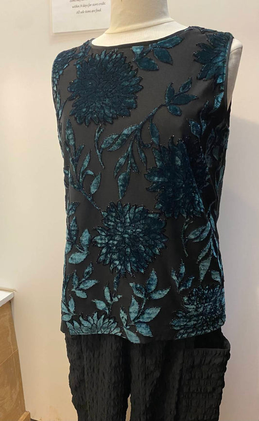 Frank Lyman - Women's Floral Burnout Velvet top