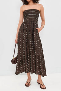Little Lies - Polka Ruched Midi Dress