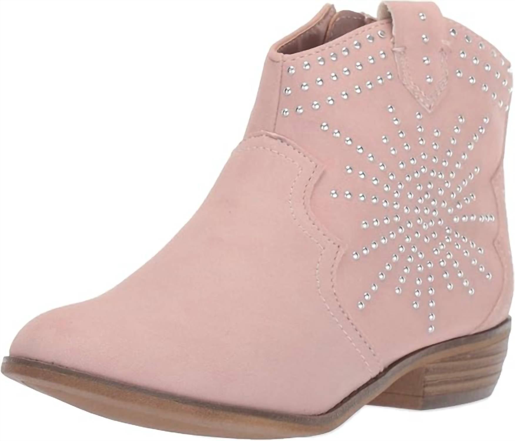 Nina Girls Sariah Ankle Boots in blush suede - kids' boots - alternate view