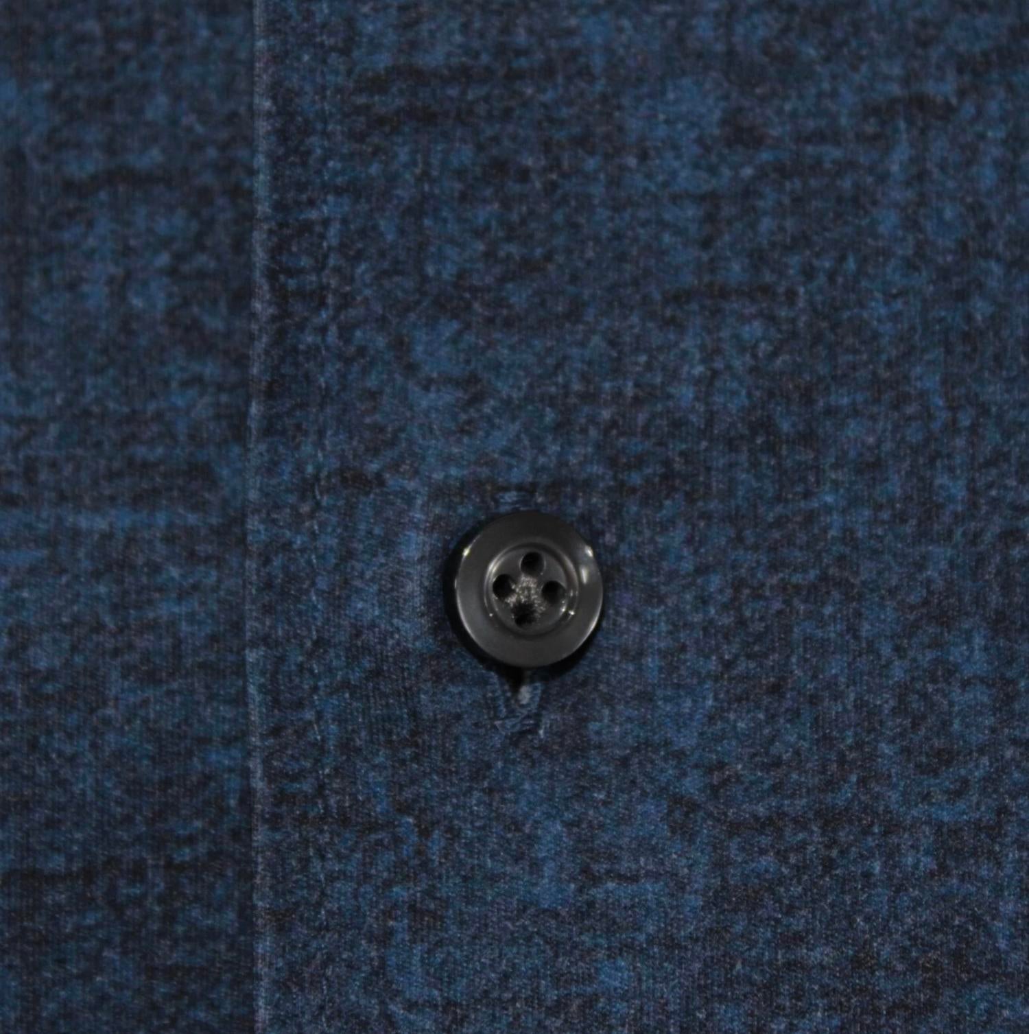 Emanuel Berg Men's Modern Fit Stretch Shirt in denim - men's shirt - detail view