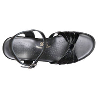 SAS Women's Strippy Quarter Strap Wedge Sandal in black - women's sandal - alternate view