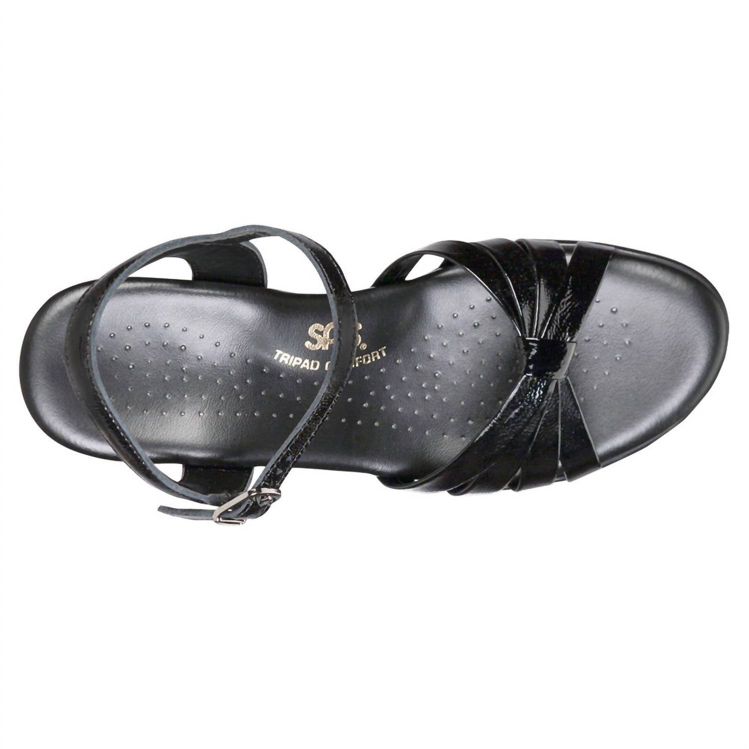 SAS Women's Strippy Quarter Strap Wedge Sandal in black - women's sandal - alternate view