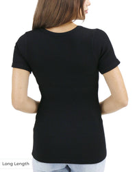 Grace and Lace Short Sleeve Knit Top in black - women's t-shirt - detail view