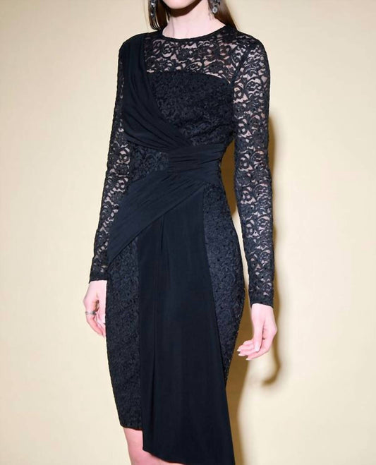 Joseph Ribkoff - Long Sleeve Lace Wrap Dress