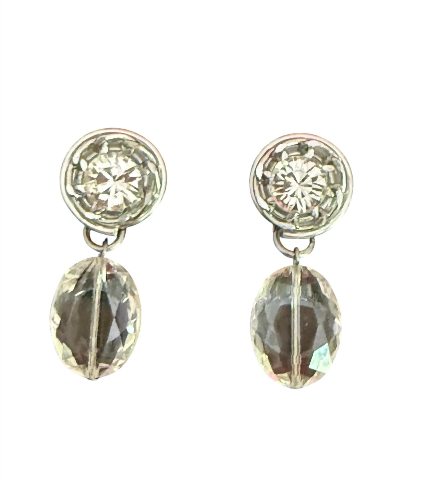 Jeff Lieb Jewelry Women's Aluminum Swarovski Earrings in silver - women's jewelry
