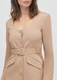 Favorite Daughter Christy Belted Stretch Twill Jacket in oatmeal - women's jacket - alternate view