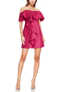 One33 Social - Off-shoulder Draped Bodice Mini Dress
