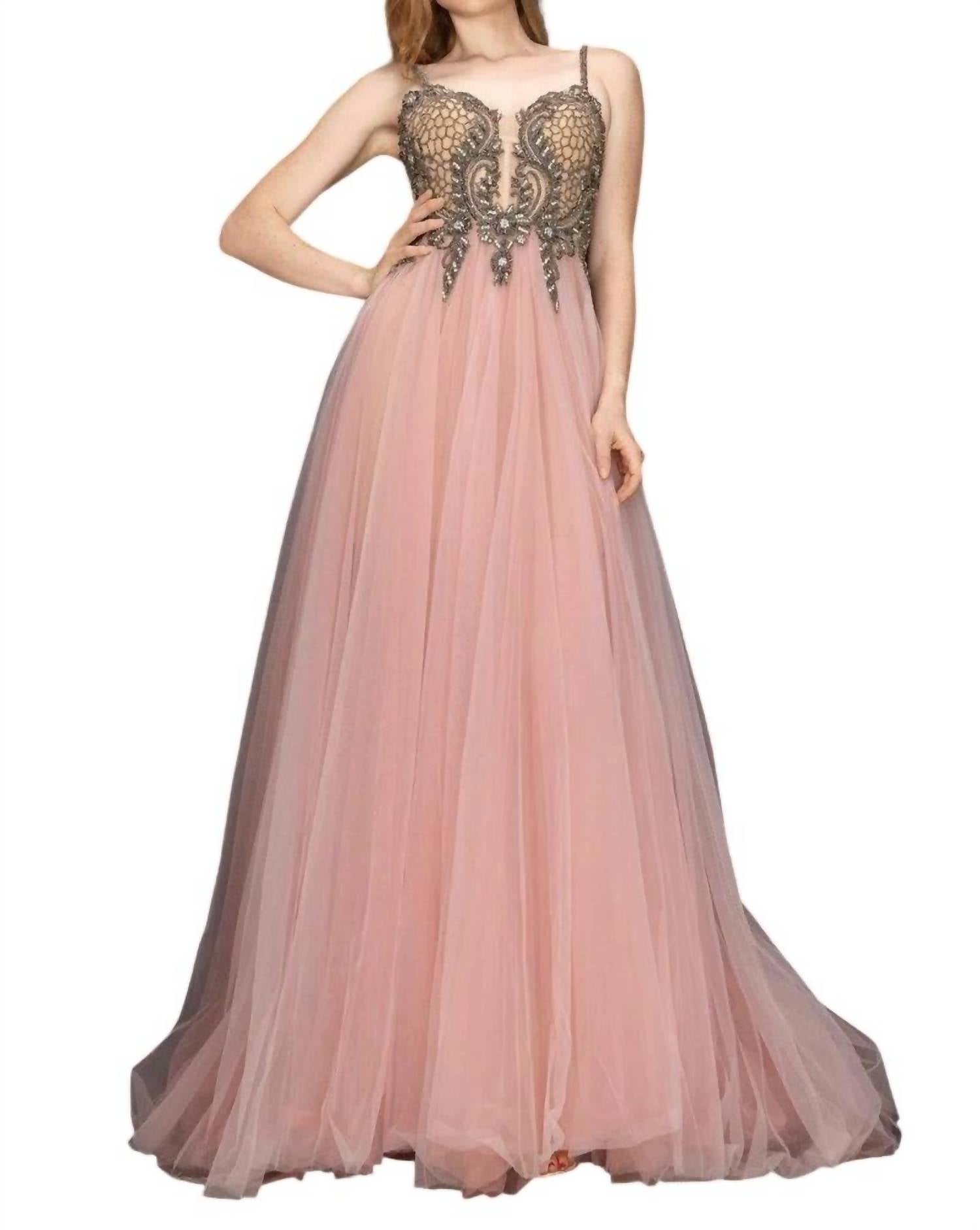 Terani Couture - Beaded Tulle Gown