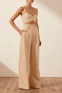 Shona Joy - Amanda Linen Crossover Bralette Top