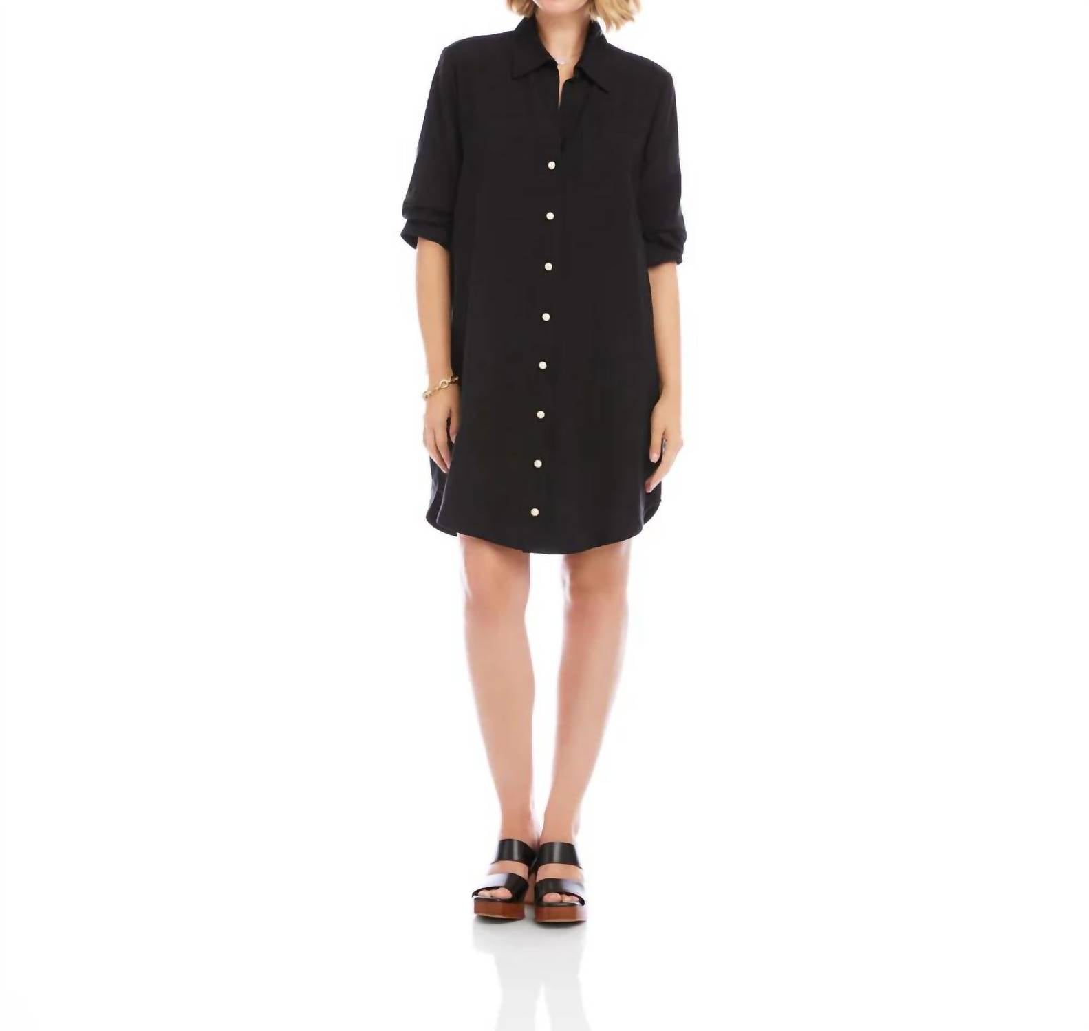 Karen Kane - Riona Ruched Sleeve Shirtdress