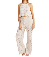 Endless Blu. - Floral Crochet Pant
