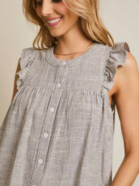Gilli - Round Neck Ruffle Sleeve Top