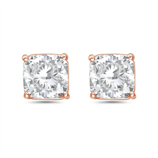 Diana M Jewels - 5.50 Cts Lab Grown Diamond Cushion Cut Studs Earrings