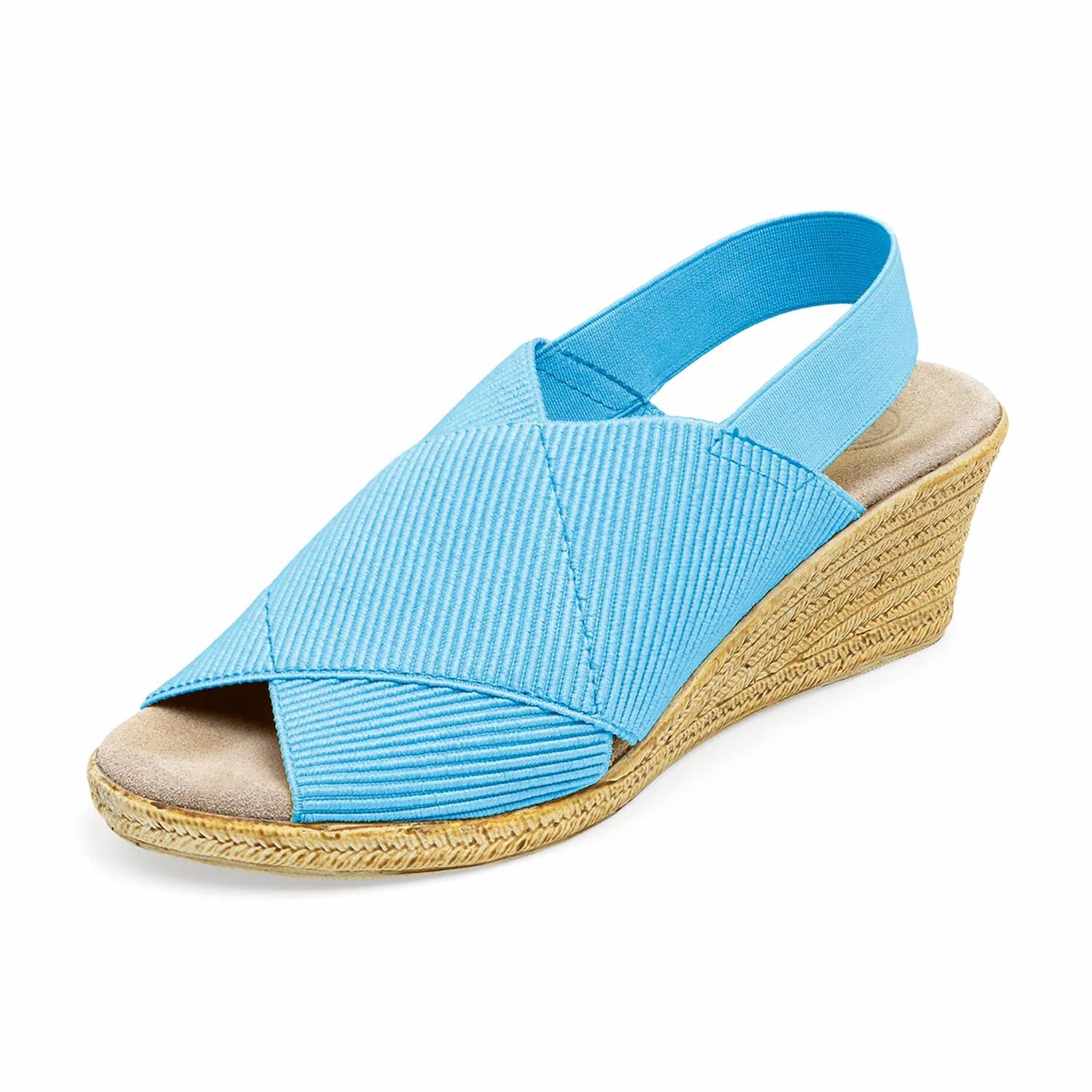 Charleston Shoe Co. - Elizabeth Wedge Heel Sandal Blue
