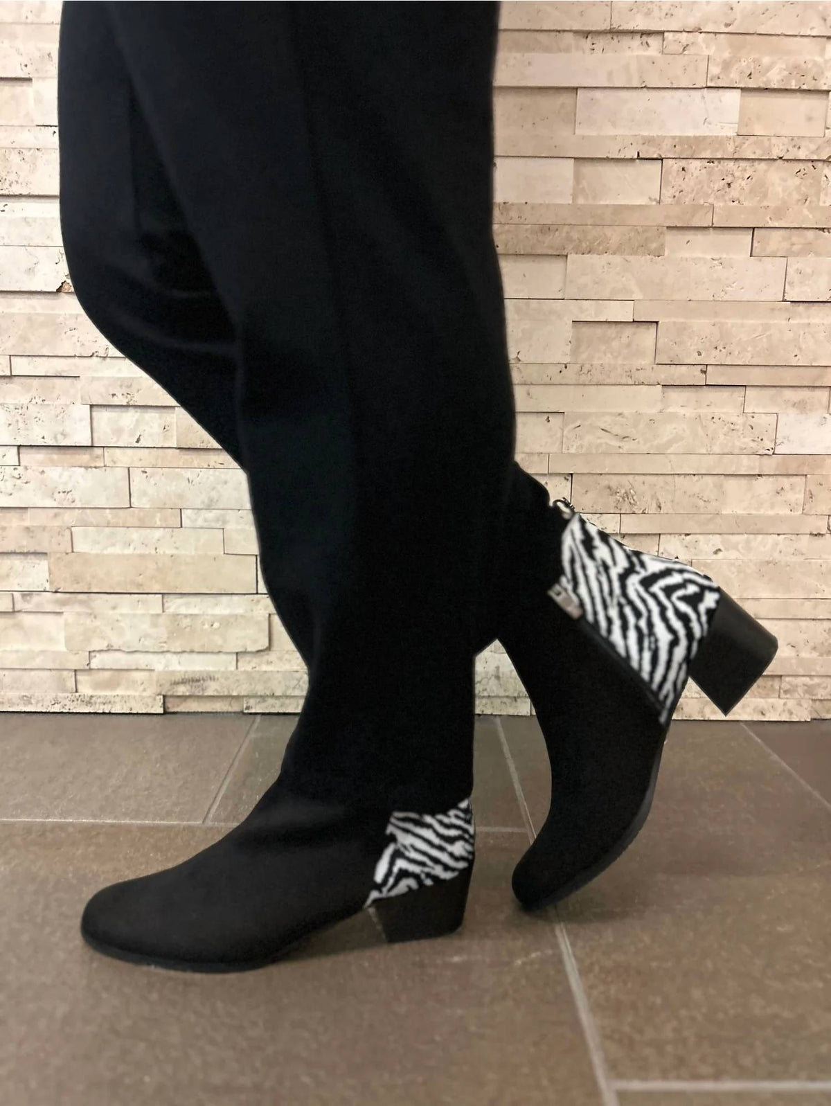 J. Renee - Women's Halsie Zebra Print Booties