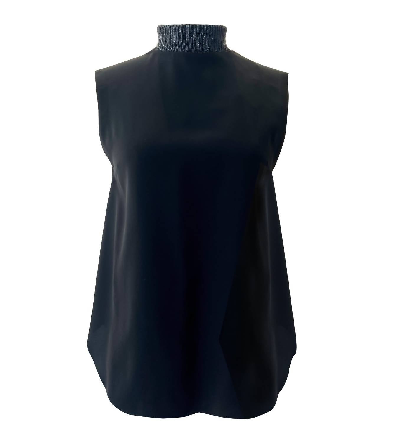 Brunello Cucinelli - Women's Silk Crepe De Chine With Monili Collar Top