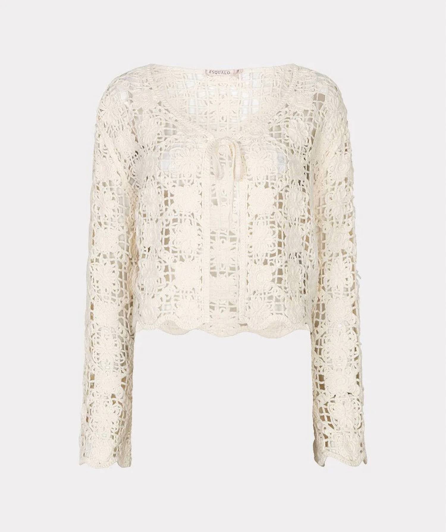 Esqualo - Carina Tape Yarn Crochet Cardigan