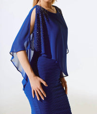 Joseph Ribkoff - Layered Dress with Fringe Detail