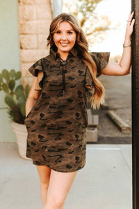 Lucky & Blessed - Ruffle Stretch Denim Dress