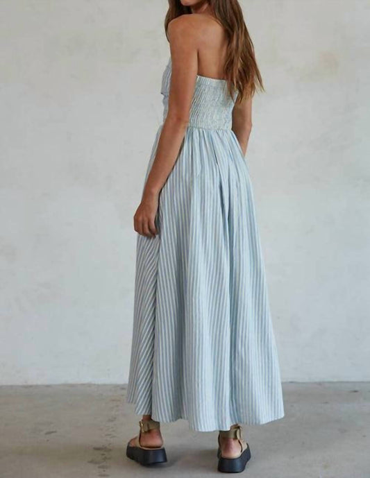 By Together - Striped Strapless Flare Maxi Dress