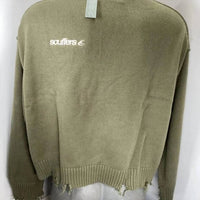 scuffers Unisex Distressed Knit Sweater in green - women's sweater - alternate view