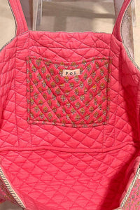Pol - Bohemian Roomy Fit Floral Print Woven Tote Bag