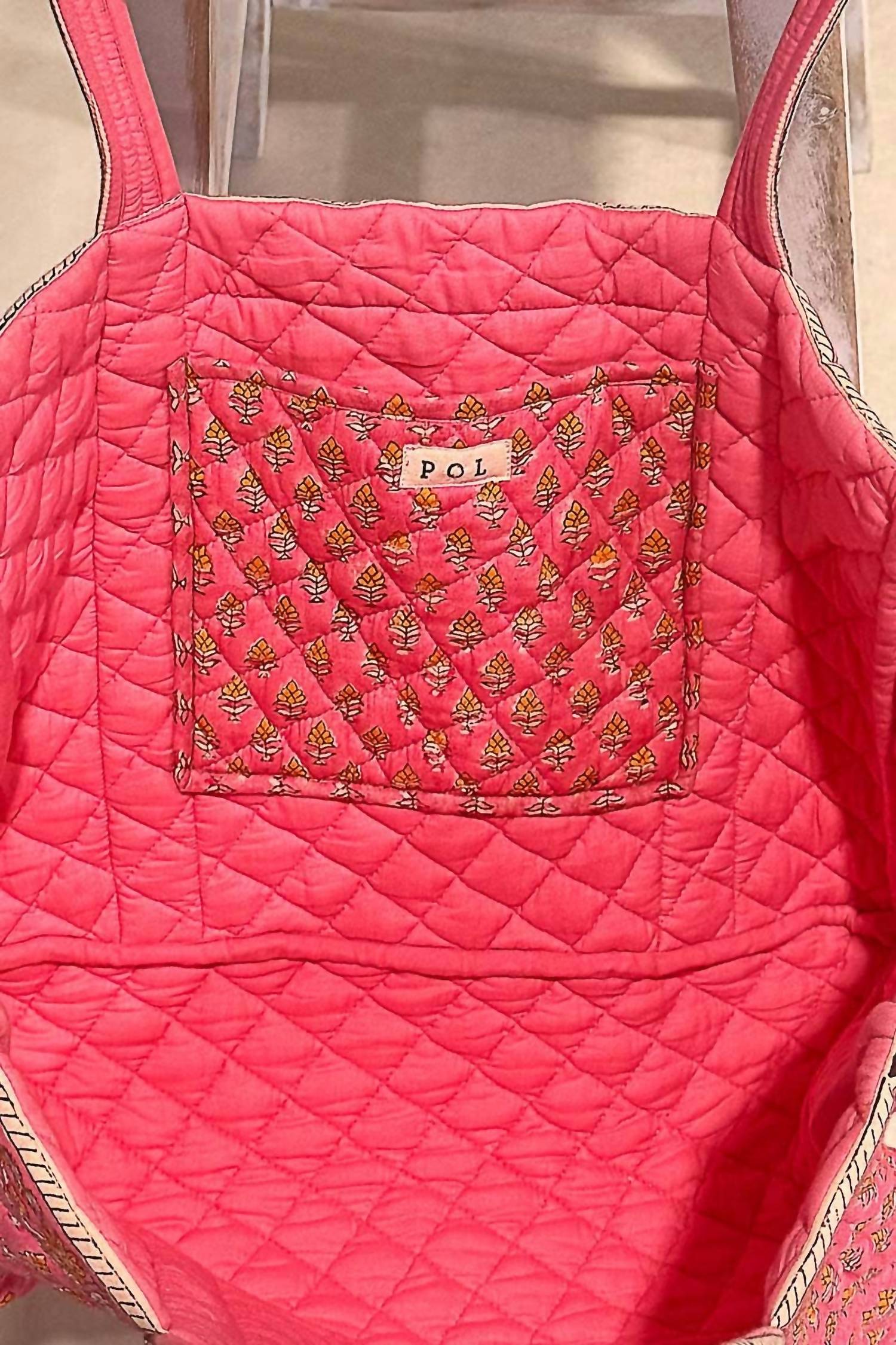 Pol - Bohemian Roomy Fit Floral Print Woven Tote Bag