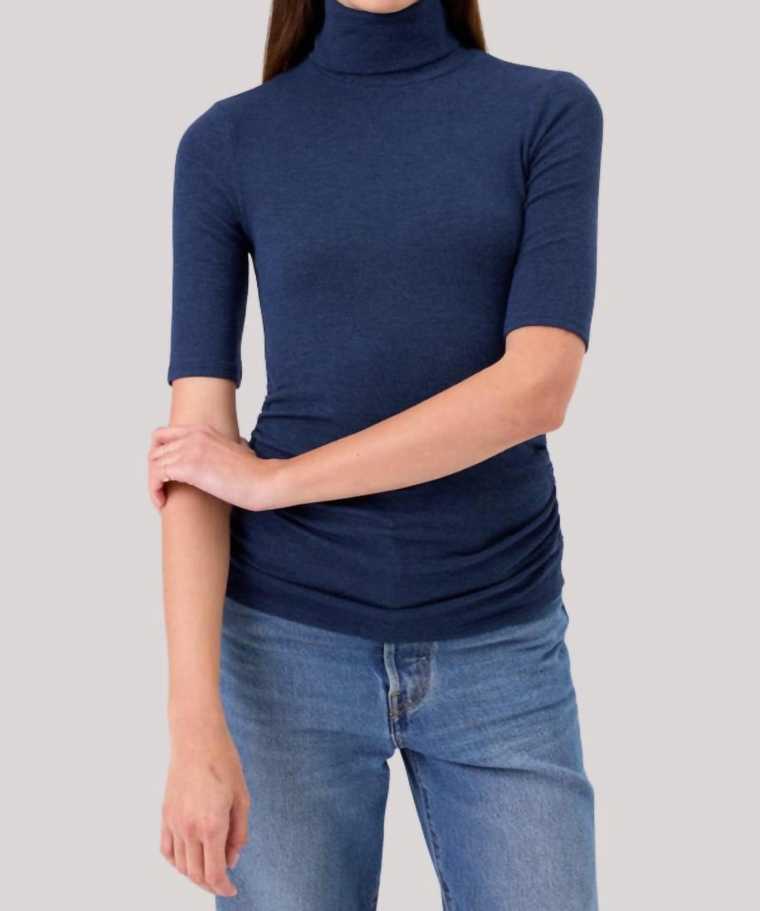 Goldie - Half Sleeve Turtle With Ruched Top