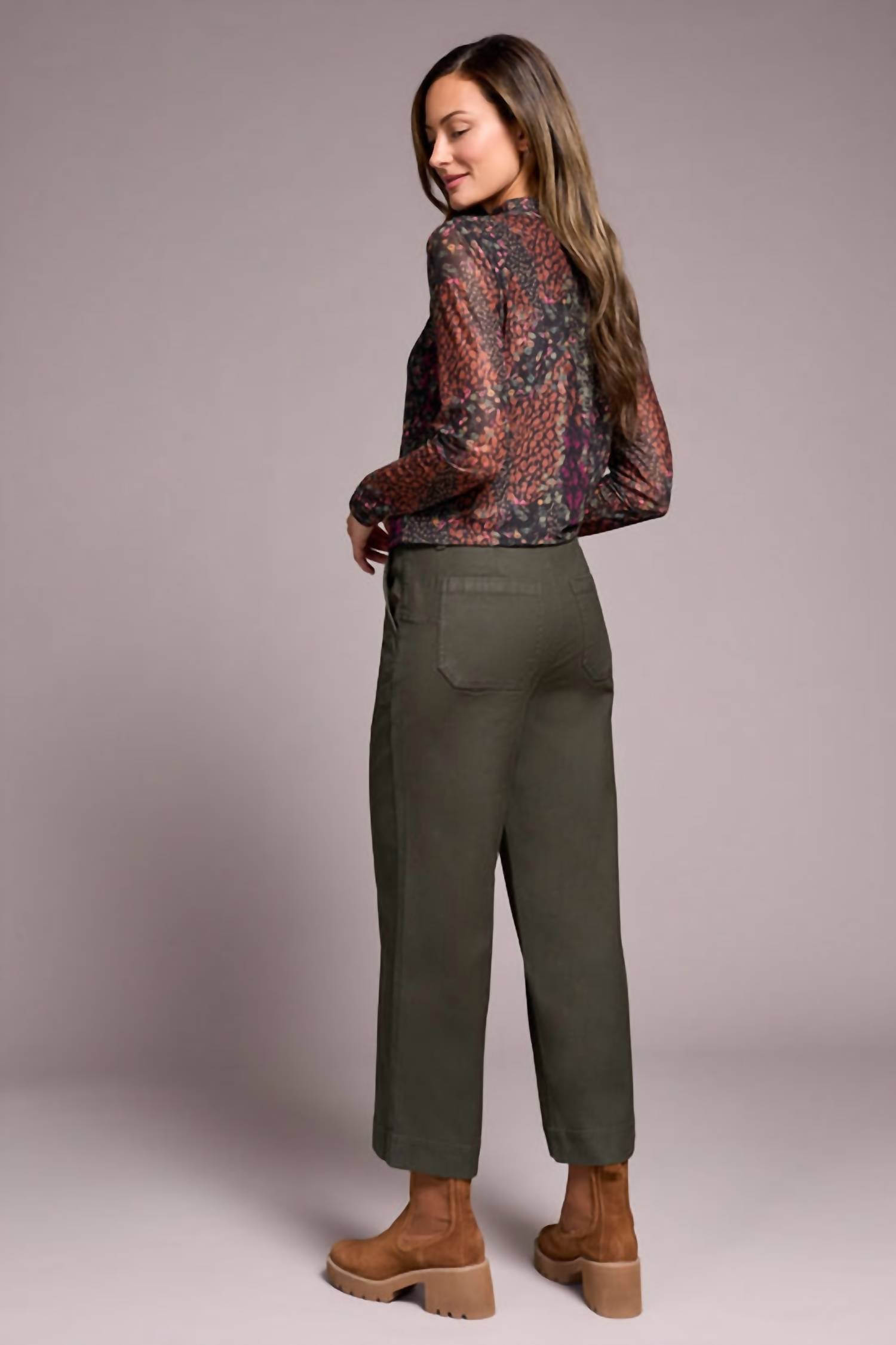 Tribal - Stretch Cotton Sophia Curvy Wide Leg Jeans