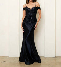 Jovani - Off The Shoulder Fitted Sequin Prom Dress