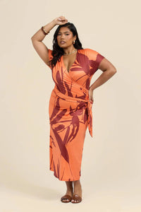 Fashion Szn Curve - Floral Wrap Jersey Midi Dress - Plus Size