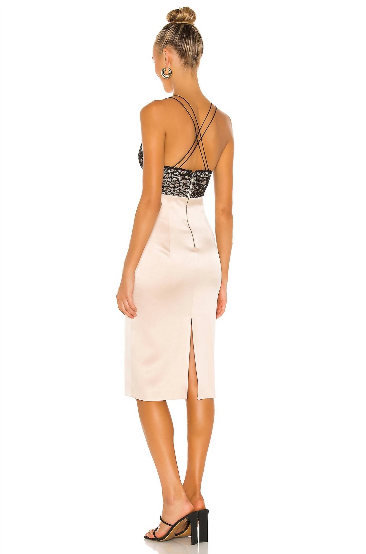 Alice + Olivia - Vanita Lace Cobo Fitted Midi Dress