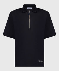 THE ATTICO Pre-loved Polo Shirt With Front Zip With Logo And Shoulder Pads in black - women's t-shirt - view 5