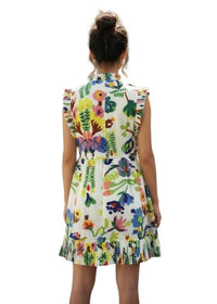 Joy Joy - Pleated Floral Sleeveless Mini Dress