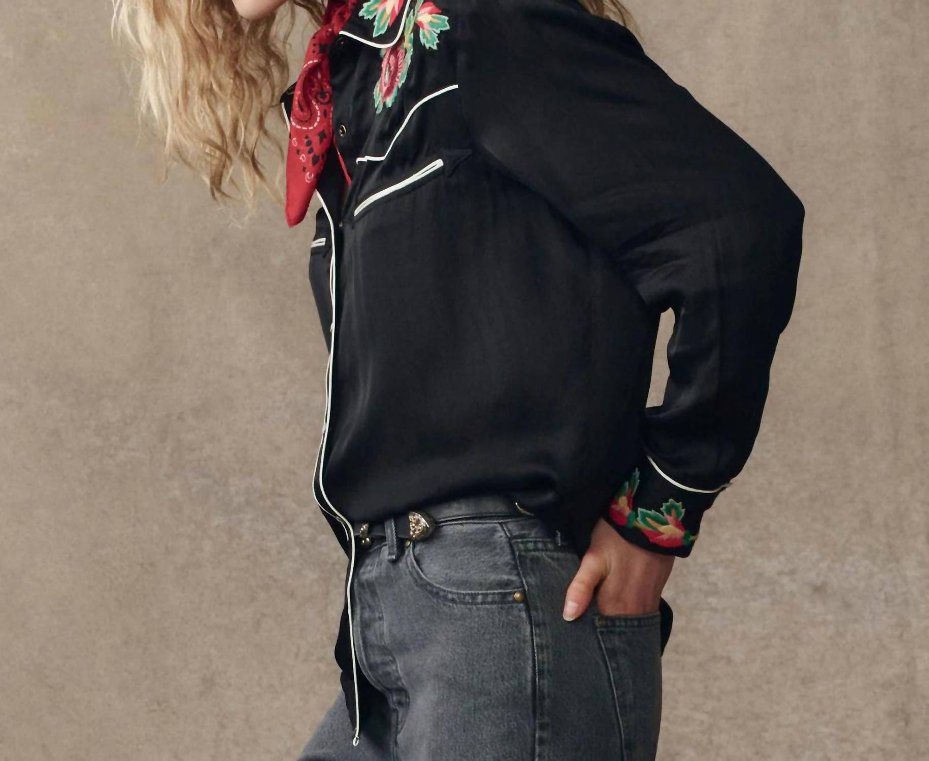 The Great. - Heirloom Rose Western Shirt