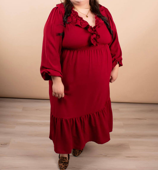 Haptics - Warm Welcome V-neck Midi Dress