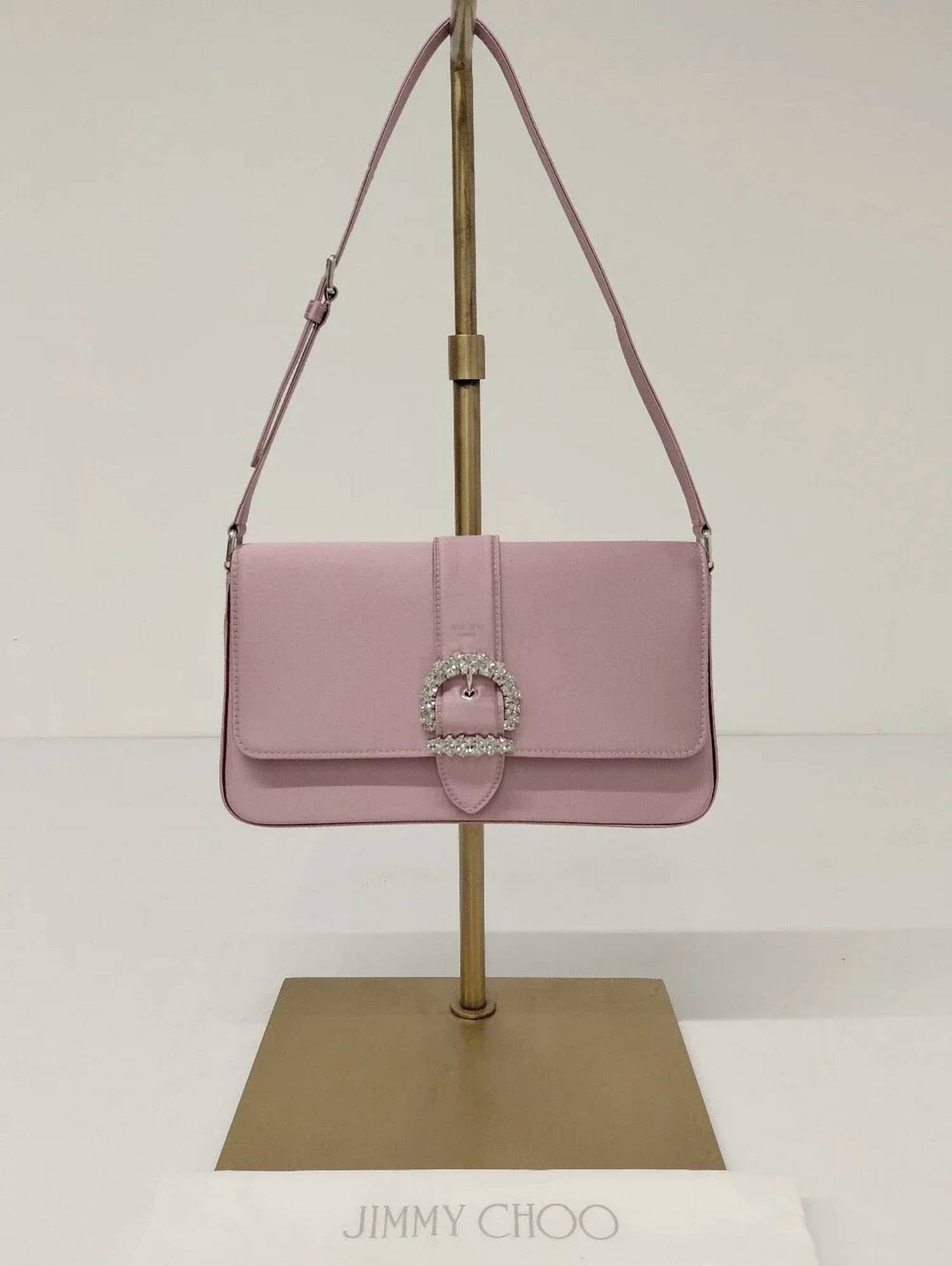 Jimmy Choo - Women's Cheri Crystal Embellished Satin Shoulder Bag