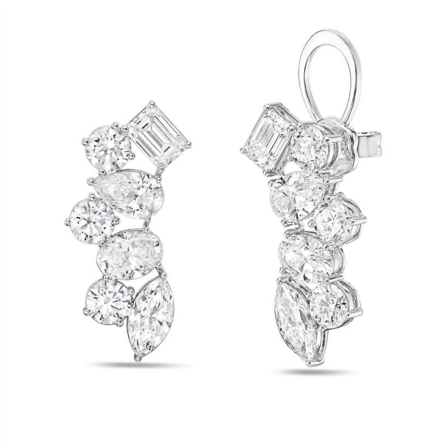 Diana M Jewels - Women's Radiant 6 Carat Diamond Stud Earrings