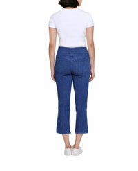 Multiples - Denim Pull-On Fringe Hem Crop Pant with Pockets