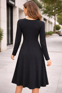 Karen Kane kate midi dress in black - women's dress - detail view