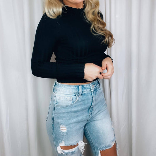 Hyfve - Sweet Affection Ribbed Long Sleeve Top