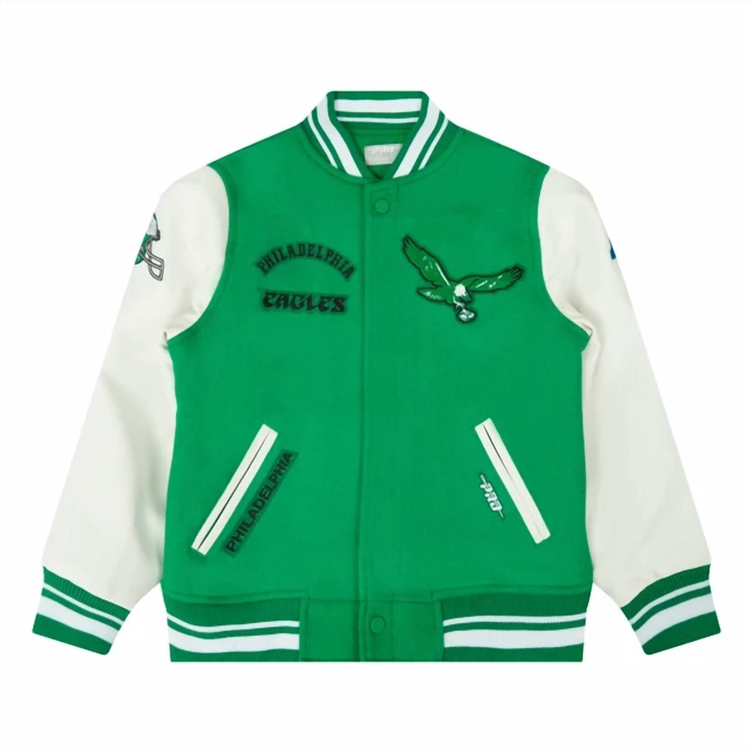 Pro Standard - BIG BOYS' NFL PHILADELPHIA EAGLES RETRO CLASSIC RIB WOOL VARSITY JACKET