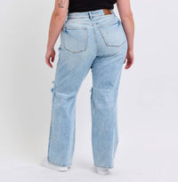 Judy Blue - High Waist Destroyed 90's Straight Jeans